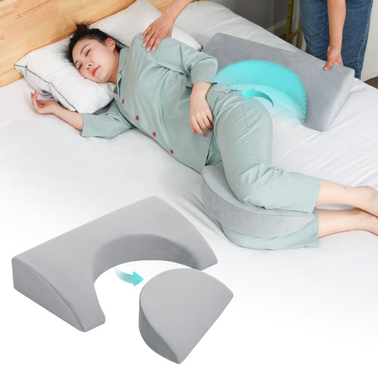JFNoraiva Wedge Pillow for Side Sleeping, Bed Wedge Pillows for Back Pain Relief & Post Surgery, Bedsore Pressure Relief Pillow, Wedges & Body Positioners Pillow for Seniors, Pregnancy, Adult(2IN1)