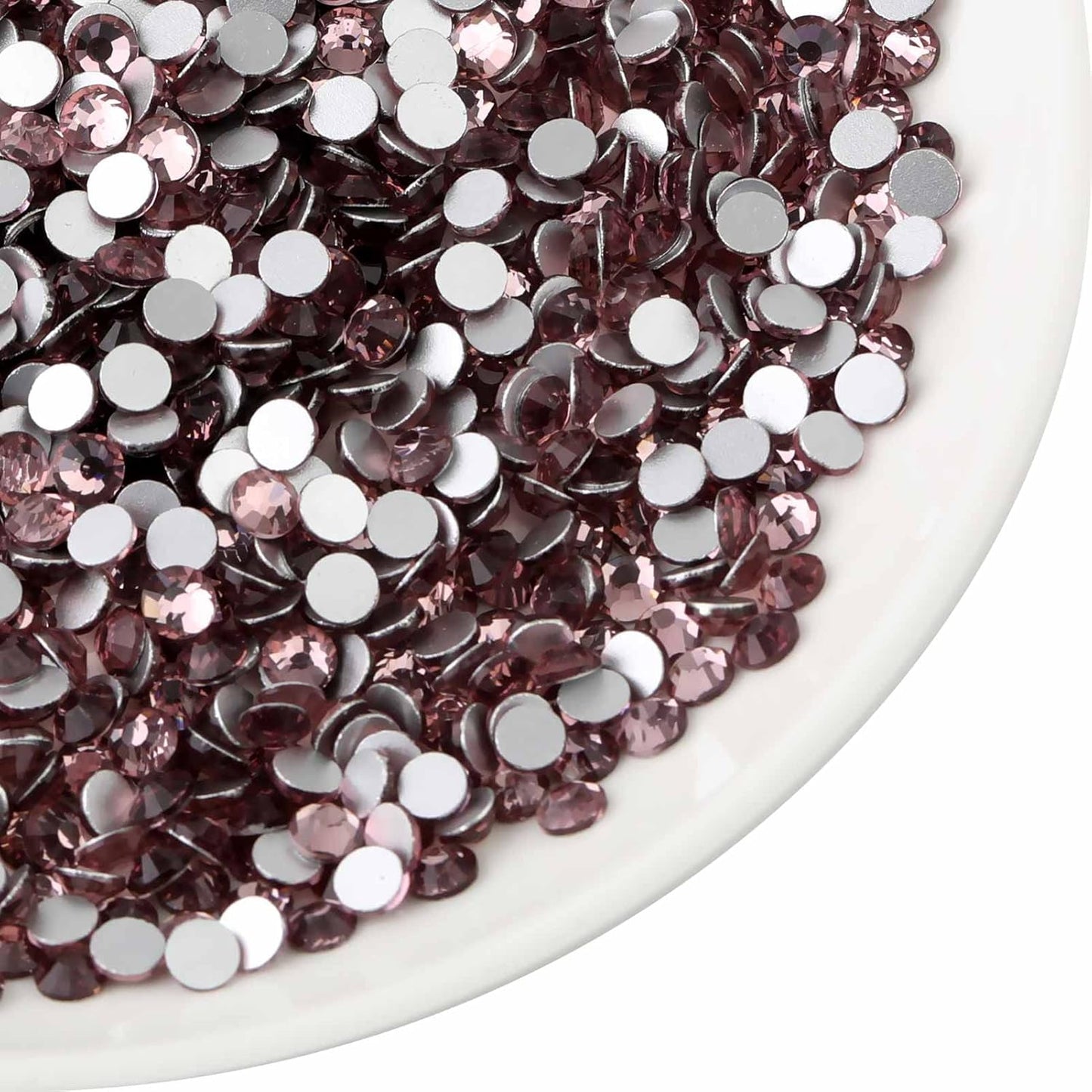 beadsland Flat Back Crystal Rhinestones Round Gems for Nail Art and Craft Glue Fix, Light Purple (2.9-3.0mm) SS12/1440pcs