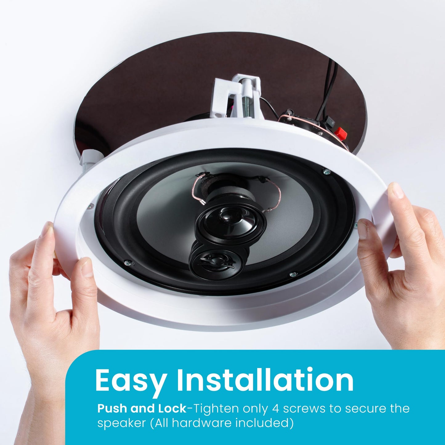 Acoustic Audio CSic83 in Ceiling 8" Speaker Pair 3 Way Home Theater Speakers
