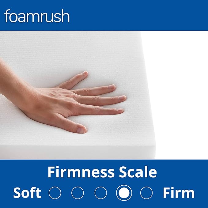 FoamRush 6-Inch Truck (36" x 76") Medium Firm High Density Foam RV Mattress Replacement with Cotton Cover,Pressure Relief, Travel Camper Trailer Truck, Made in USA, CertiPUR-US Certified