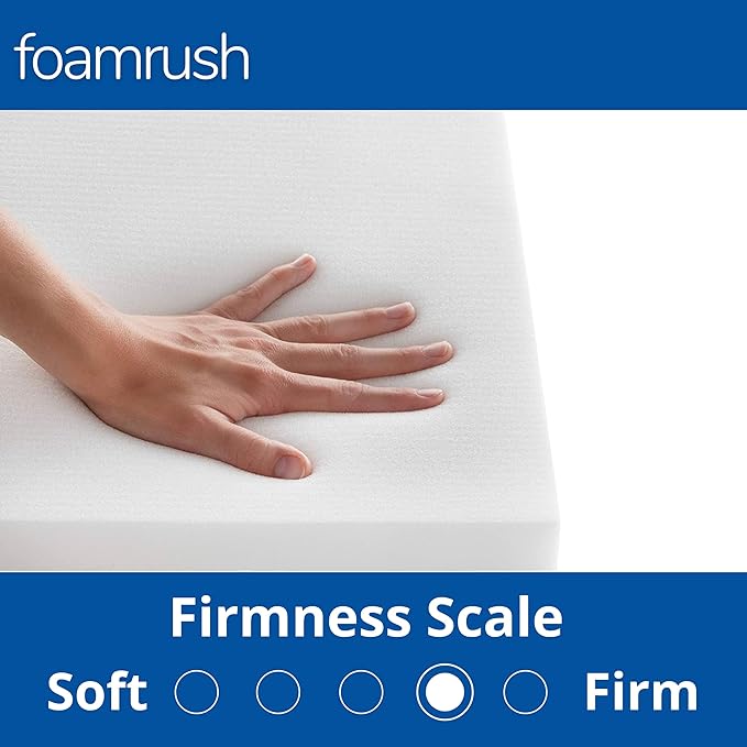 FoamRush 6-Inch Bunk (32" x 75") High Density Foam RV Mattress Replacement with Cotton Cover, Medium Firm, Pressure Relief, Travel Camper Trailer Truck, Made in USA, CertiPUR-US Certified