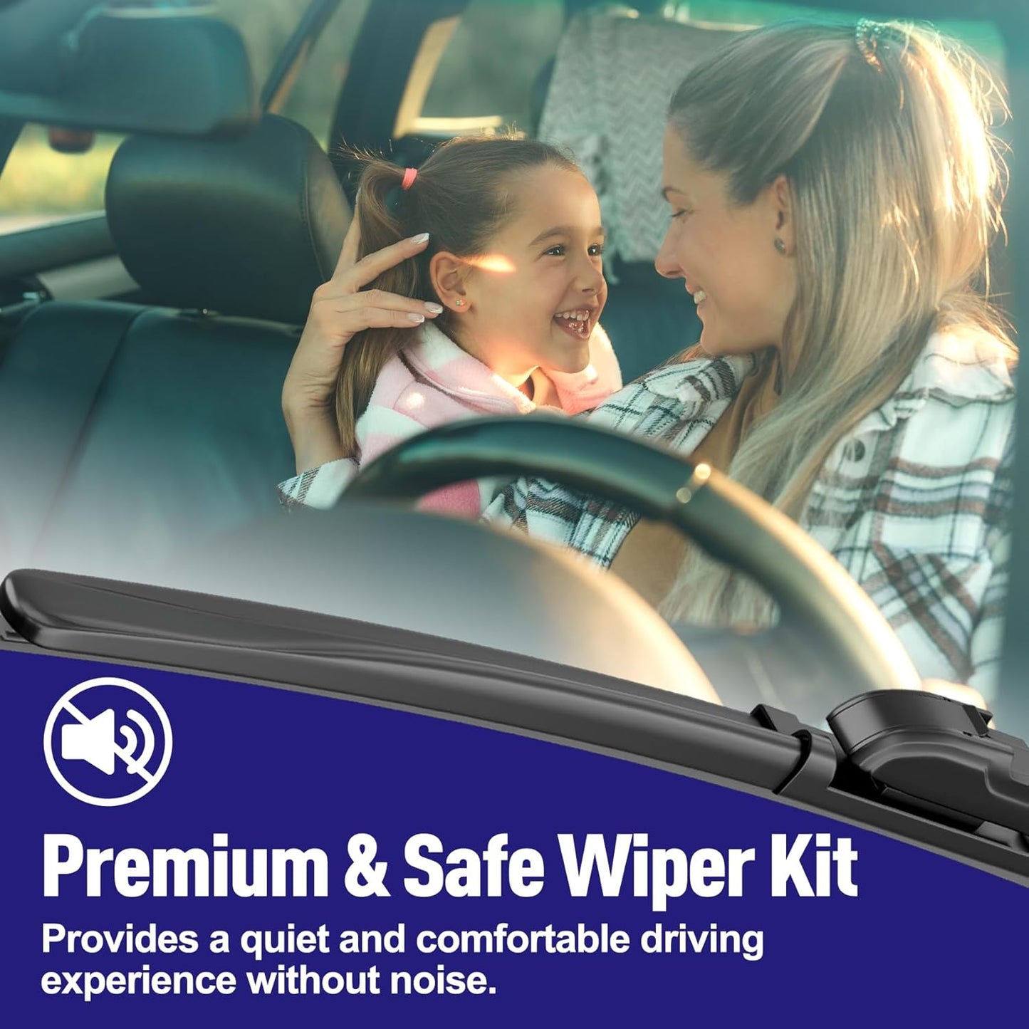 AJK Wiper Blades for Hyundai Santa Fe 2024 2025, 2 Piece All Weather OEM Quality Automotive Replacement Windshield Wiper Blades for My Car