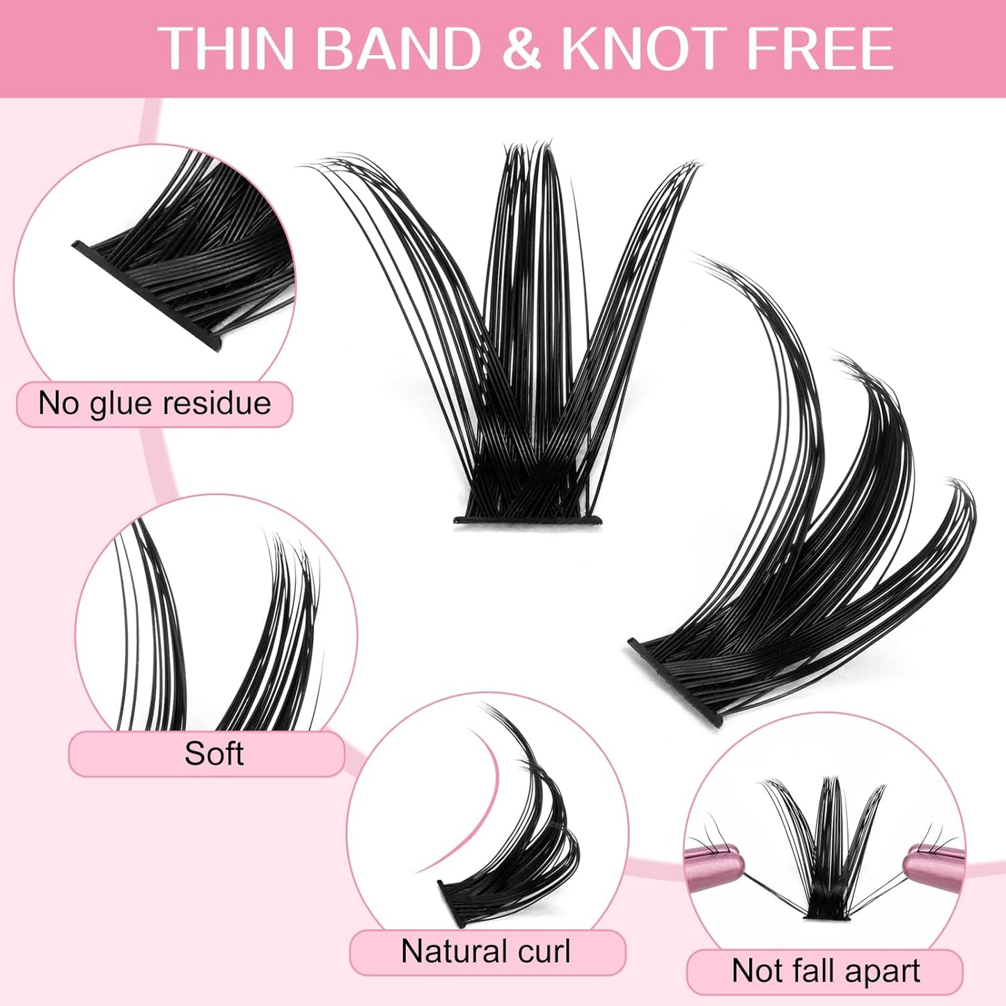 280 Pcs Individual Lashes - 50D-C-9-16mix Wispy Cluster Lashes That Look Like Eyelash Extensions - DIY At Home
