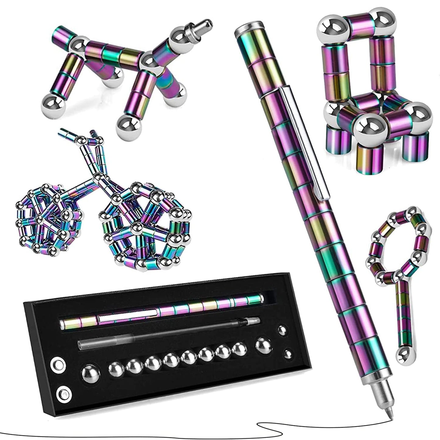 Magnetic Pen, Fidget Pen, Decompression Magnetic Toy Pen, Gift for Teenage Boys, Best Gift for 8-12 Years Old, Novelty Toy Gift for Kids or Friends (A01)