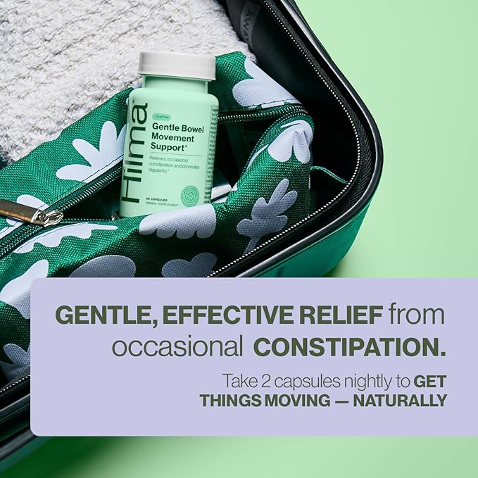 Hilma Gentle Bowel Movement Supplements with Magnesium Citrate, Natural and Gentle Laxatives for Constipation w/Magnesium Citrate, Ginger, Anise and Bitter Orange, 46 Vegan Capsules