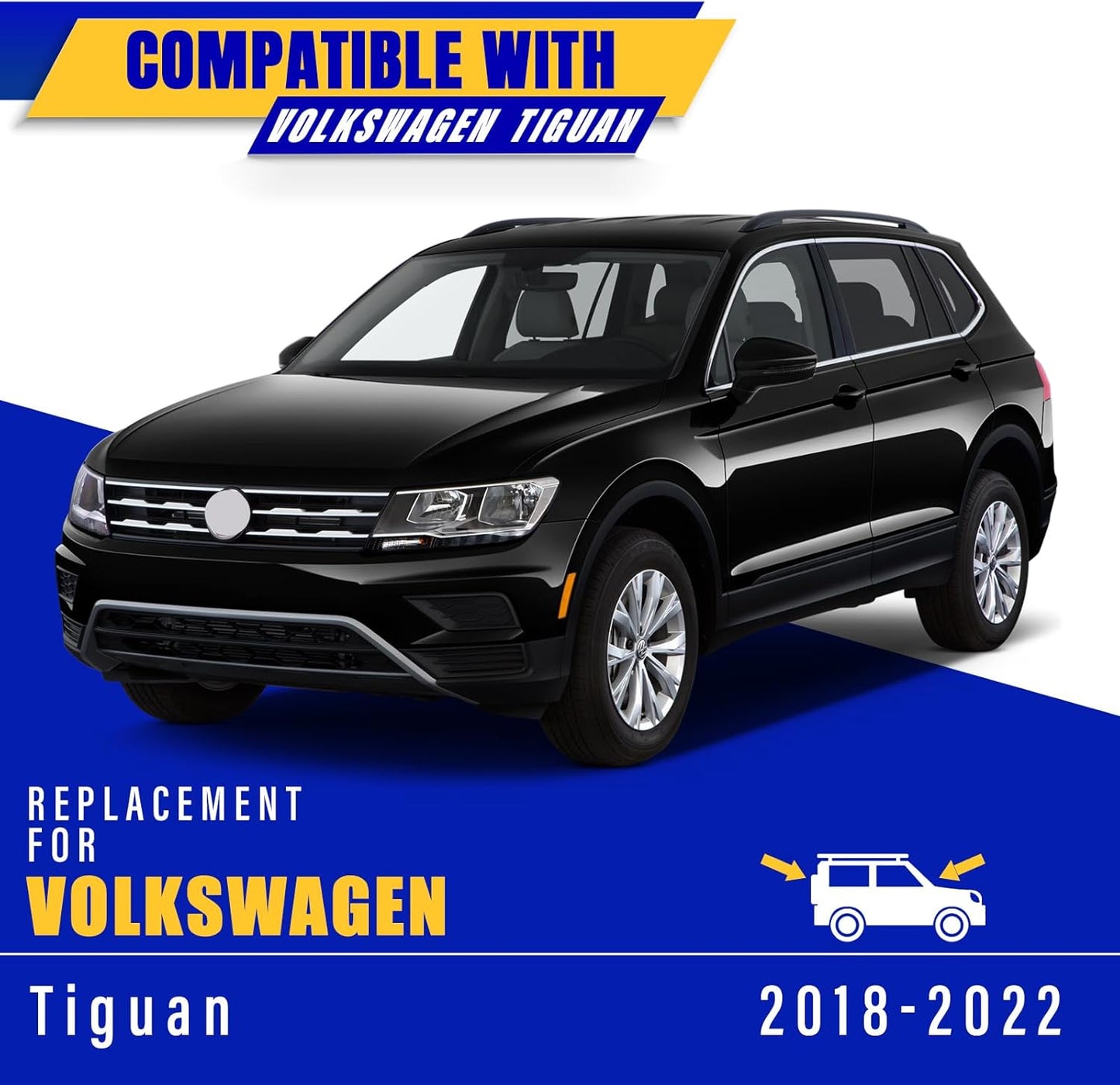 3 wipers Replacement for 2018-2021 2022 Volkswagen Vw Tiguan, Windshield Wiper Blades Original Equipment Replacement - 25"/22"/15" (Set of 3) Top Lock