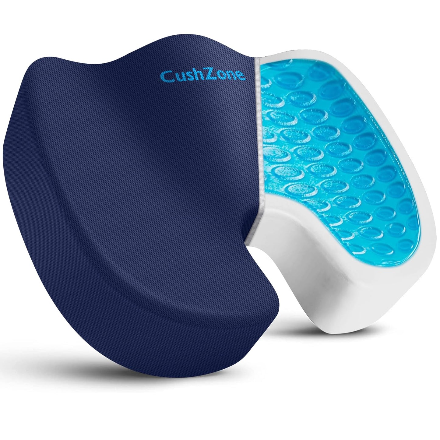 Office Chair Seat Cushion, Cooling Gel Enhanced Memory Foam Cushion for Long Sitting - Back, Sciatica, Coccyx, Tailbone Pain Relief Pillow - for Office, Gaming, Car, Wheelchair - Black, Large