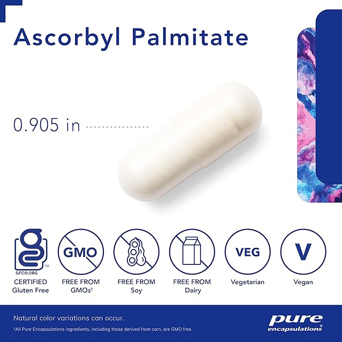 Pure Encapsulations Ascorbyl Palmitate | Vitamin C Supplement to Support Iron Absorption and a Healthy Immune System* | 180 Capsules