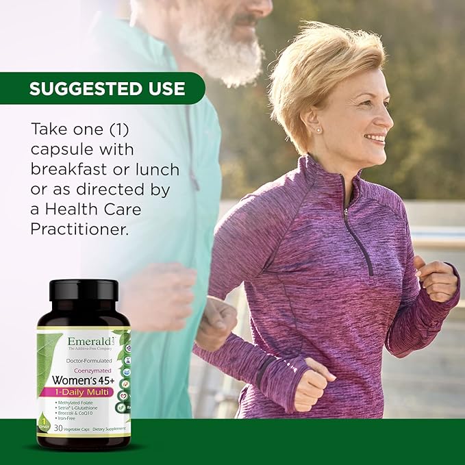 EMERALD LABS Women's 45+ 1-Daily Multi - Complete Multivitamin for Comprehensive Support, Bone & Heart Health* - Designed for Women 45+ - Gluten-Free & Vegetarian - 30 Vegetable Capsules