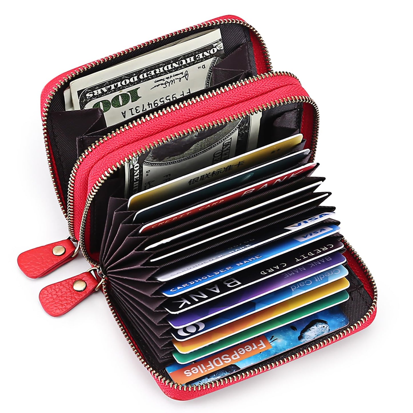 GOIACII Small Genuine Leather Wallet for Women, RFID Blocking Credit Card Holder Wallet