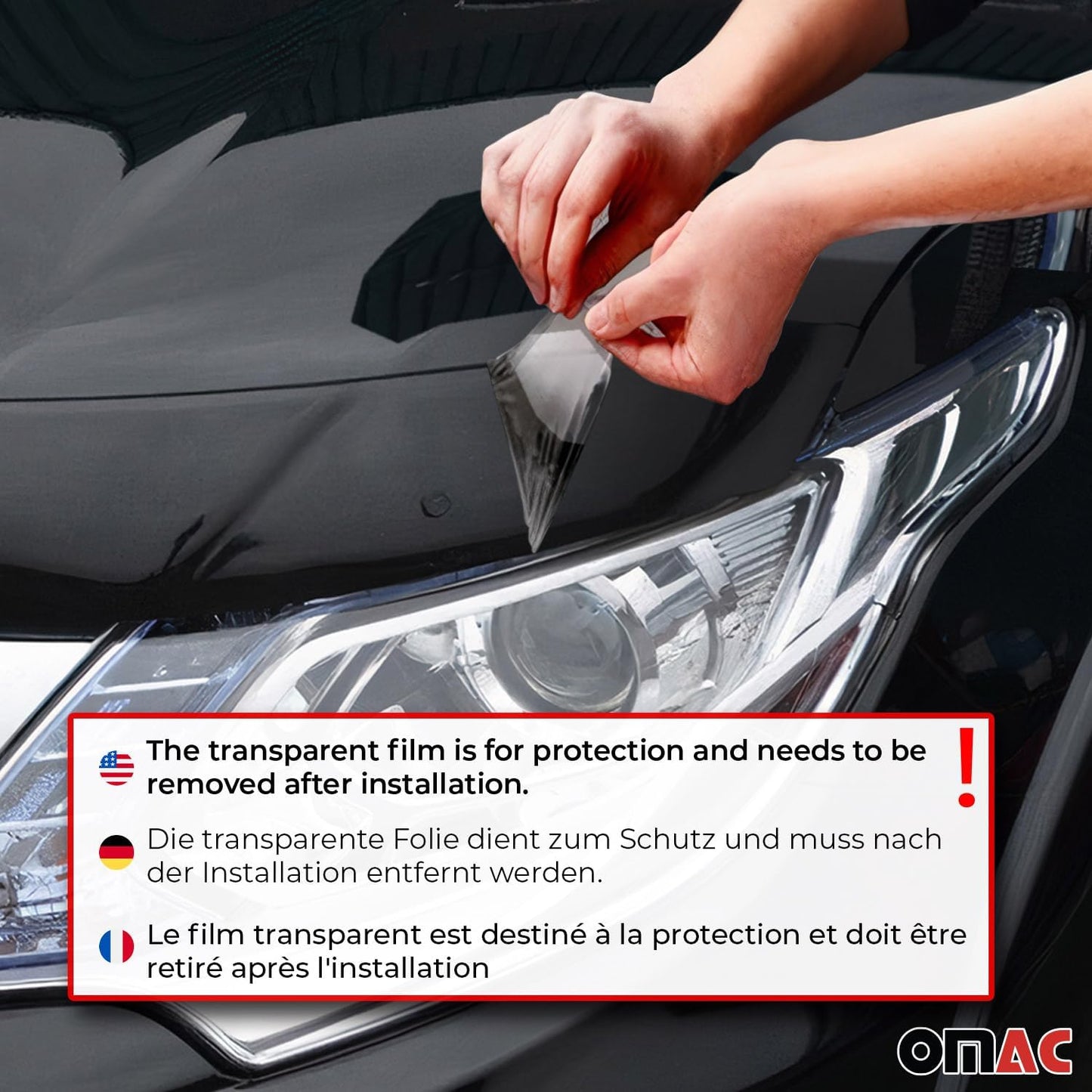 OMAC Front Bug Shield Hood Deflector Guard for Subaru Outback 2015-2019 Black Smoke