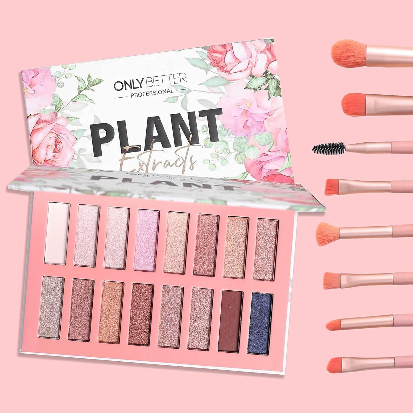 Vegan Eyeshadow Palette Organic Eyeshadow 16 Colors Highly Pigmented Eyeshadow Metallic Colorful Eyeshadow Palette Long Lasting Nude Eyeshadow Shimmer Palette