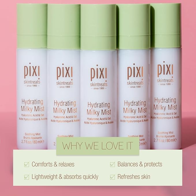Pixi Beauty Milky Mist 2.70 Fl Oz | Hydrating Moisturizer for Dry Skin | Infused with Hyaluronic Acid