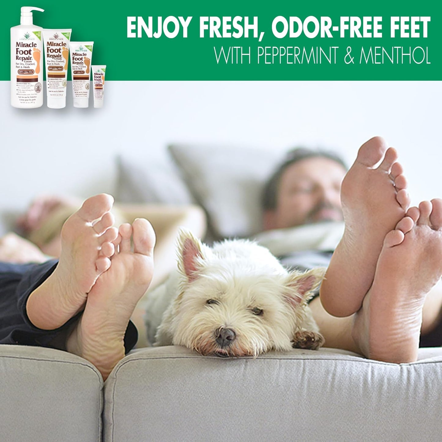 Miracle Foot Repair Cream, (1 oz / 3 Pack) Repairs Dry Cracked Heels and Feet, 60% Pure UltraAloe Moisturizes, Softens, and Repairs