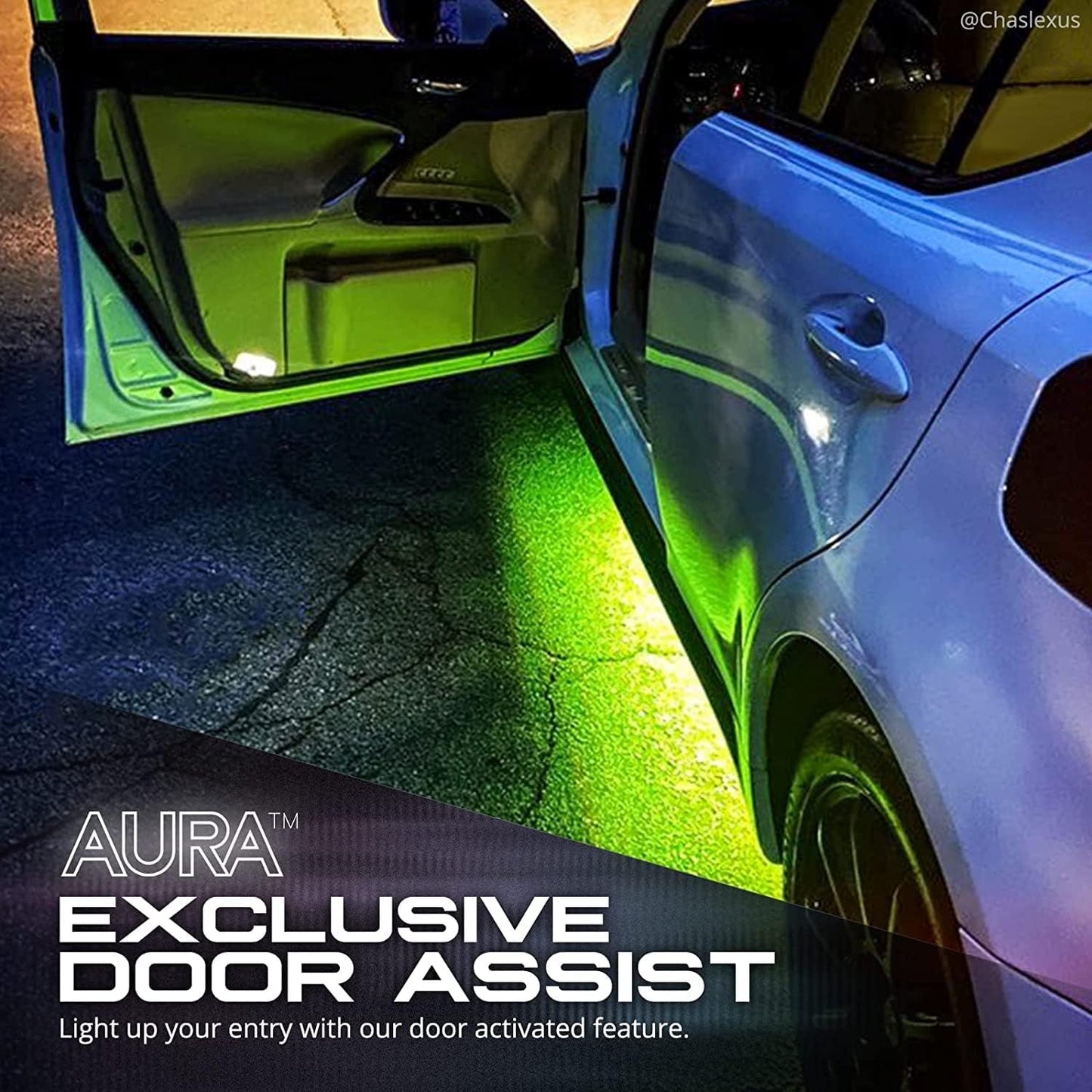 OPT7 Aura Aluminum Underglow LED Lighting Kit for Truck with Remote Control, Exterior Neon Accent Underbody Strip, Multicolor Mode, Waterproof, Soundsync, Aluminum Casing, Door Assist, Smart LED