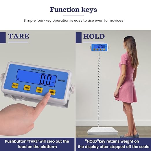 Professional Physician Scale, 440 lb Home Gym Office Medical Floor Scale, High Capacity Scale for Wrestler Powerlifters