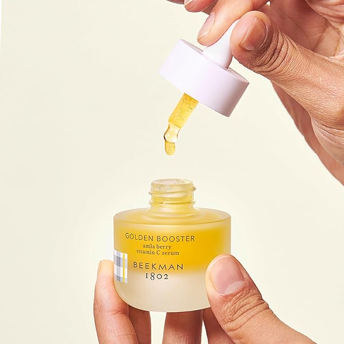 Beekman 1802 Golden Booster Amla Berry Face Serum - Fragrance Free - 0.5 fl oz - Plant-Based Vitamin C Alternative - Good for Sensitive Skin - Cruelty Free