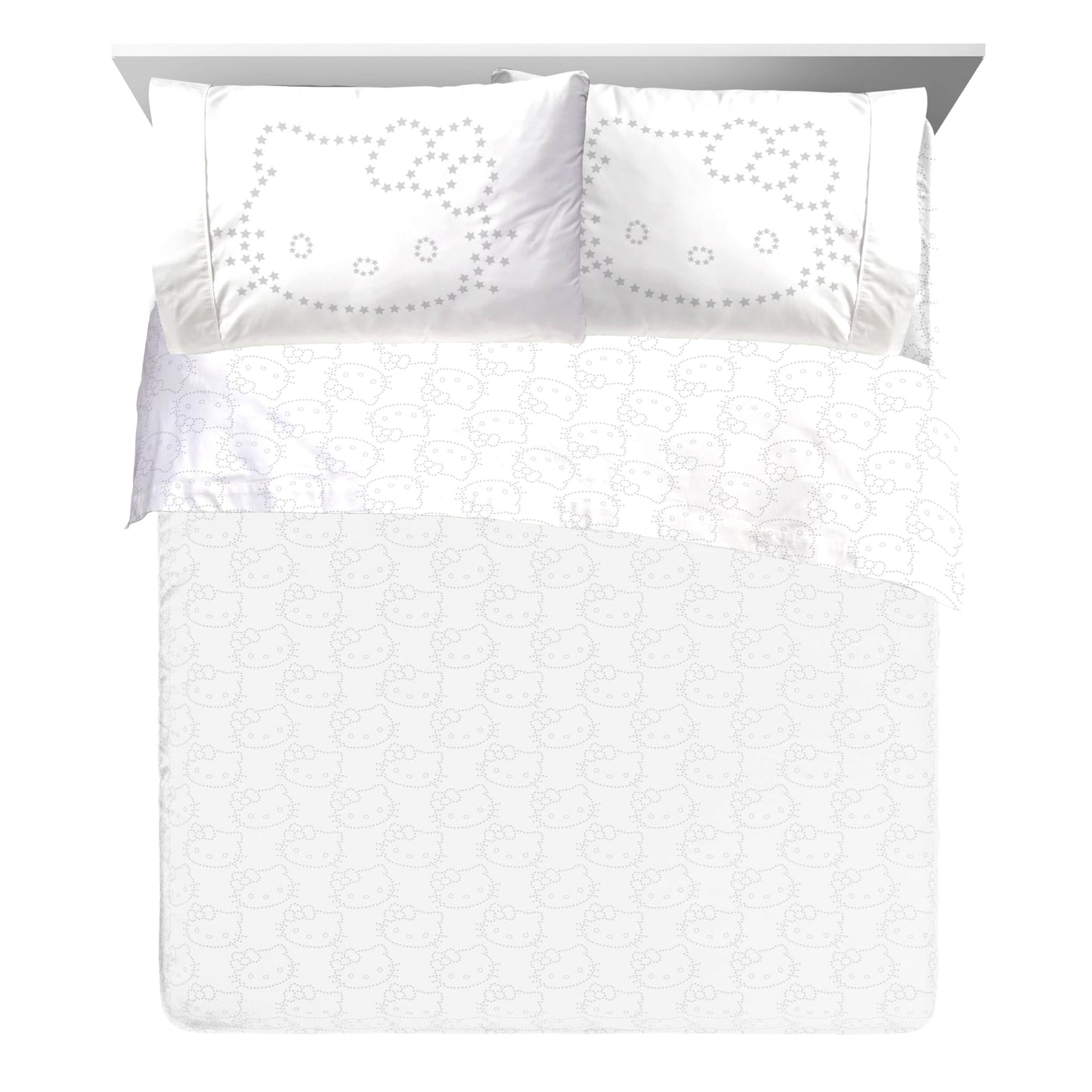 Jay Franco Hello Kitty Stars Queen Comforter Set - 7 Piece Bedding Includes Sheet Set & Pillow Covers - Super Soft Zodiac Black & Gold Bedding