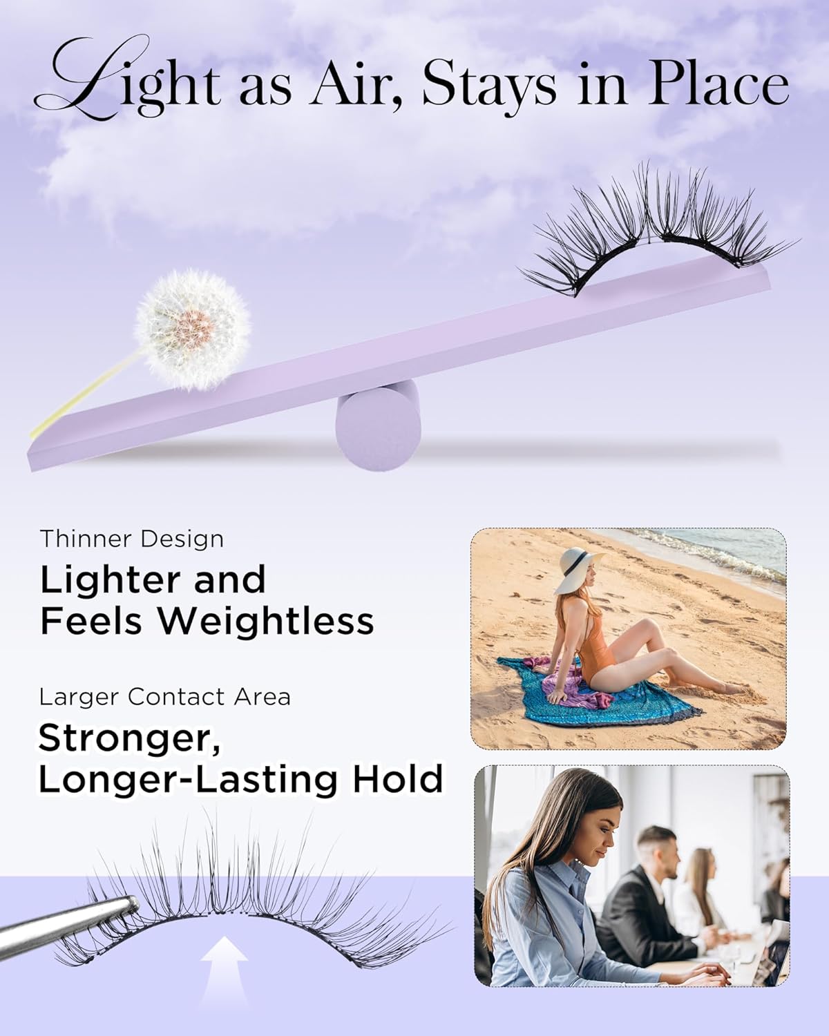 BEYELIAN Magnetic Eyelashes with Applicator Kit, Reusable Natural Look False Lashes, No Glue Needed Soft Magnetic Lashes for Eye MAGIC-33 (Lightweight & Comfortable)