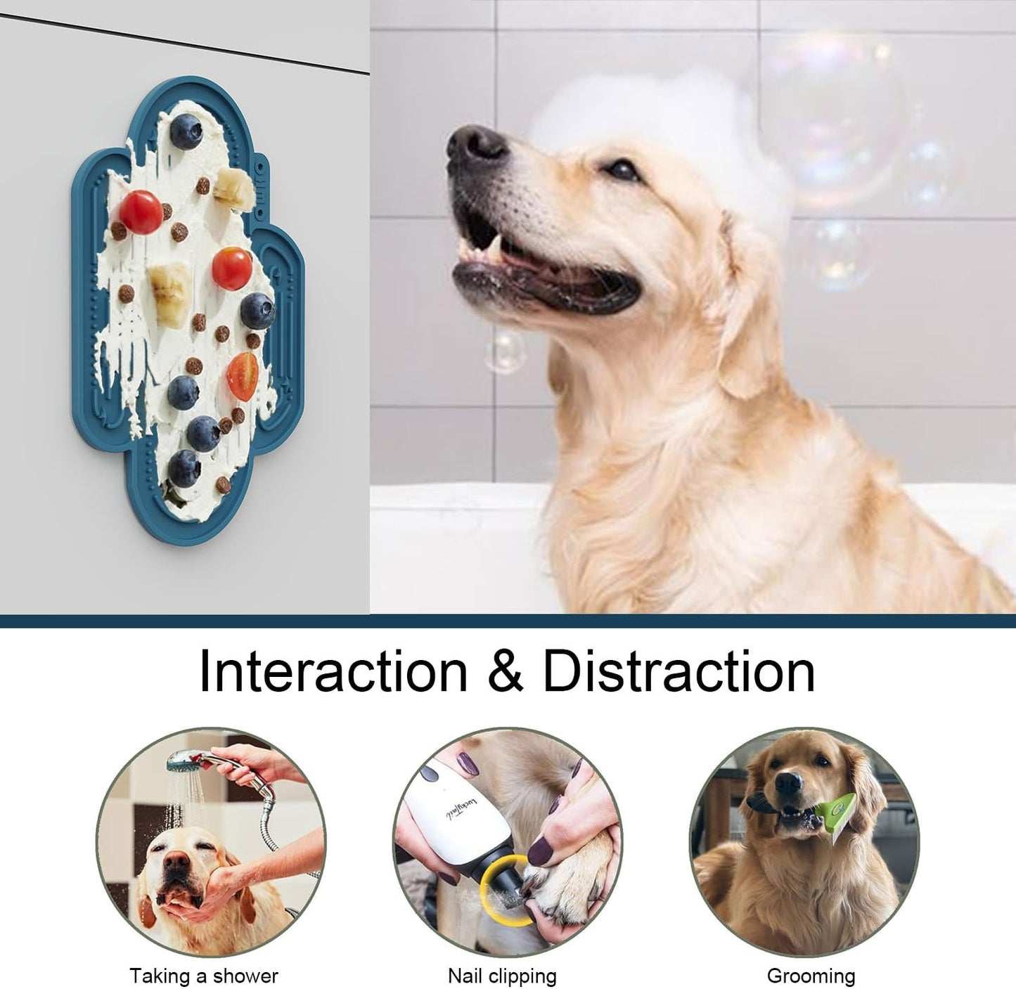 OHMO-Cactus Lick Mat for Dogs and Cats(2 Pack) Easy to Clean Pet Slow Feeder with Suction Cups, Licking Pad for Anxiety Relief and Boredom Reduction