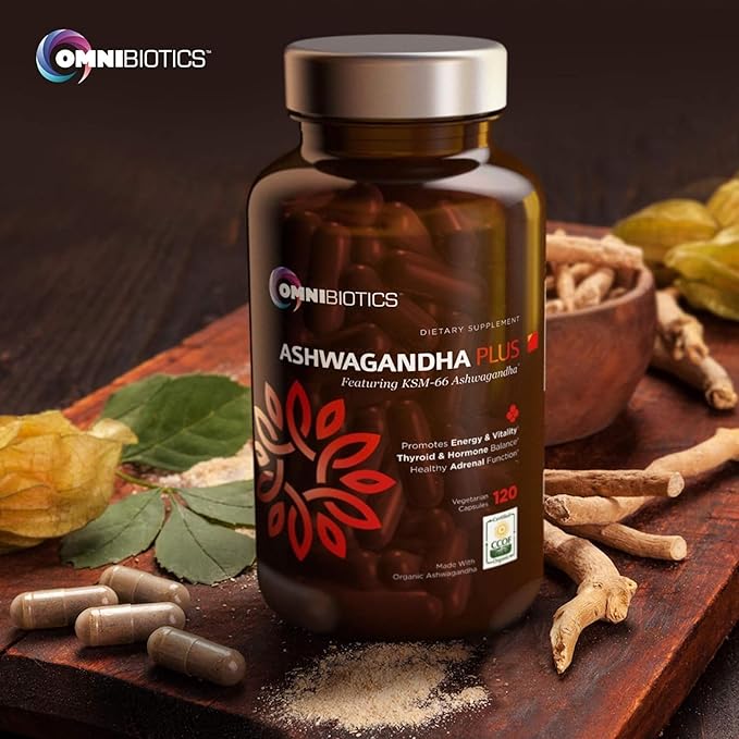 Organic Ashwagandha Supplement - 1300mg Ashwagandha KSM 66 Root Extract with Extra Strength Formula for Cortisol Balance, Mood Support, Stress Relief, and Sleep. Non-GMO - 120 Organic Vegan Capsules