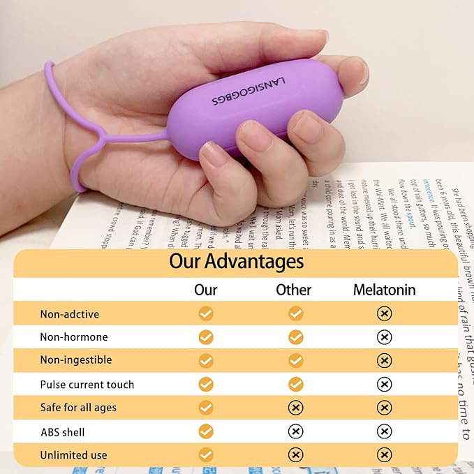 Brain Massage Adjust Heart Rate,Headache Focus Attention,Small and Easy to Carry,Improve Deep Sleep (Light Blue)