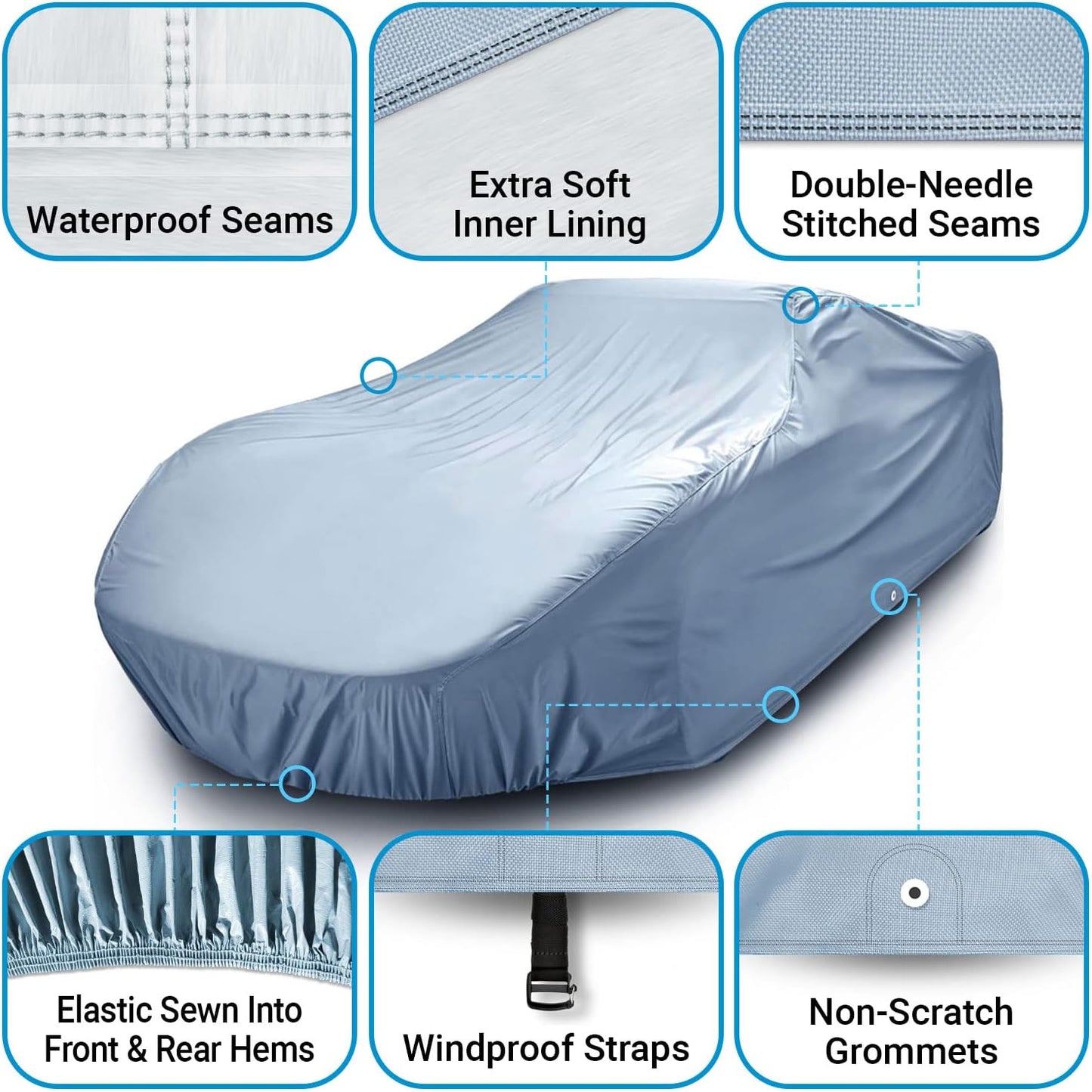 iCarCover Premium Car Cover for 1940-1942 Buick Super Heavy Duty Waterproof All-Weather Automobiles Custom Fit Indoor Outdoor UV Snow Protection Covers with Straps and Bag