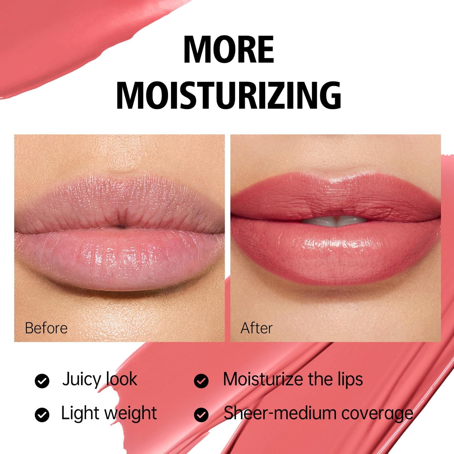 MAKI YIKA Moisture Light Brown Lipstick for Women Hydrate Lip Gloss for Dry Cracked Lips Weightless Glossy Lip Color Juicy Finish,MA050 Milk Brown
