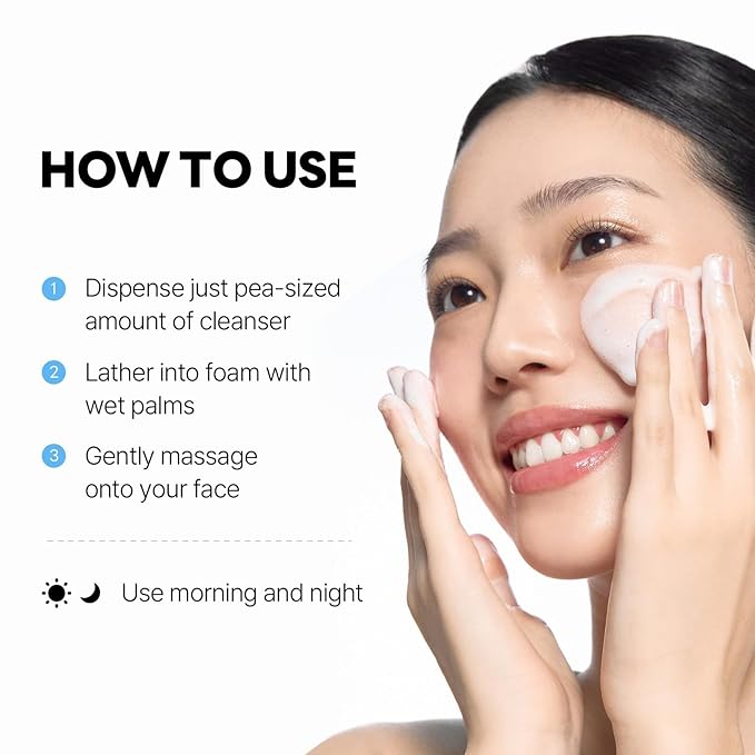 ROUND LAB 1025 Dokdo Cleanser 10.14 Fl Oz, Low pH Facial Cleanser for Sensitive Skin, Rich Soft Bubbles for Deep Cleansing and Makeup Removal, Hydrating Face Wash with Deep Sea Water, Korean Skin Care