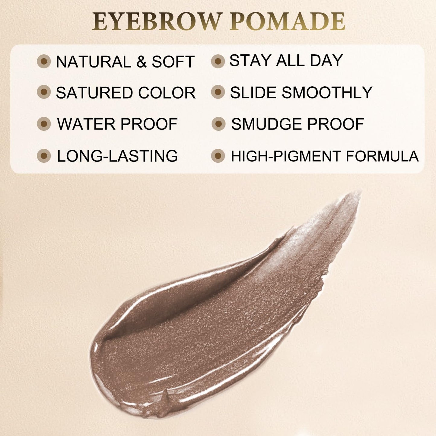 LAVONE Eyebrow Stamp Stencil Kit - Brow Stamp Trio with Waterproof Eyebrow Pencil, Pomade, 20 Stencils, Dual-ended Brush and Sponge Applicator - Ash Brown