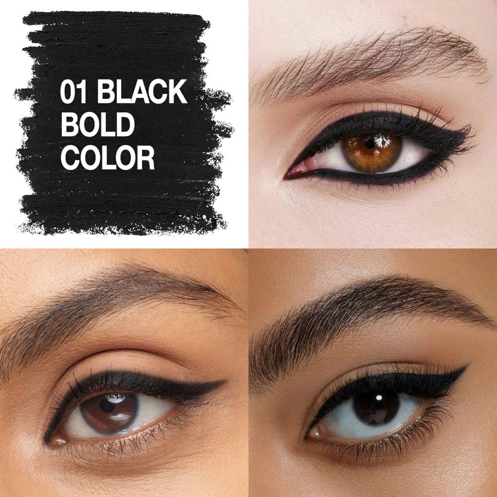 evpct Black Eyeliner Pencils for Eyes, Black Colored Eye Liner Pencil Makeup Waterproof Smudge Proof, Colored Gel Waterline Eyeliner Liquid, Face Eye Paint Stick Lipstick Pen Halloween Makeup