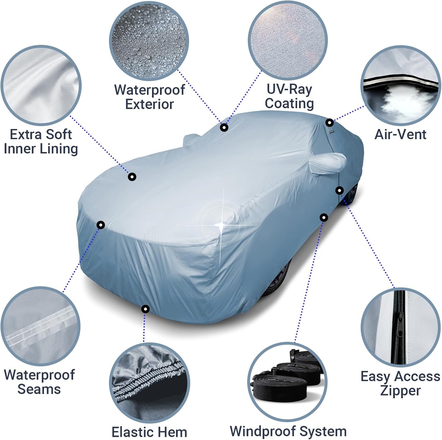 iCarCover Premium Car Cover for 2017-2024 Porsche 718 Heavy Duty Waterproof All Weather Automobiles Custom Fit Indoor Outdoor UV Snow Protection Covers with Straps and Bag