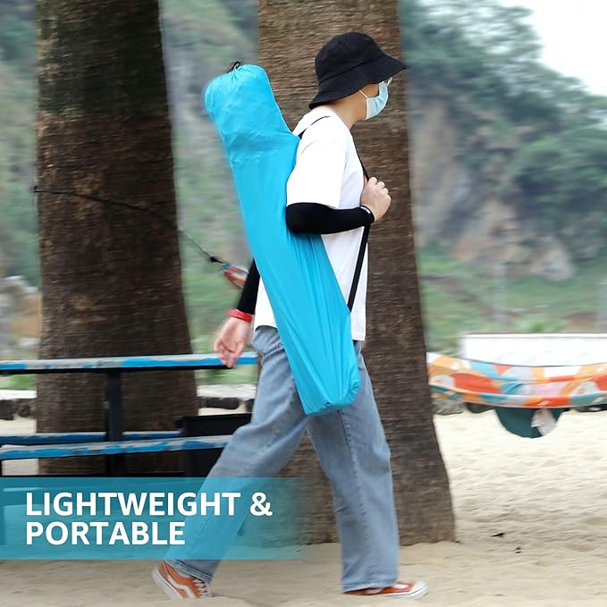 Pop Up Beach Tent, Portable Shade Sun Shelter UPF50+ UV Protection for 4 Person Extendable Floor for Fishing Hiking Camping, Waterproof Windproof(Blue)