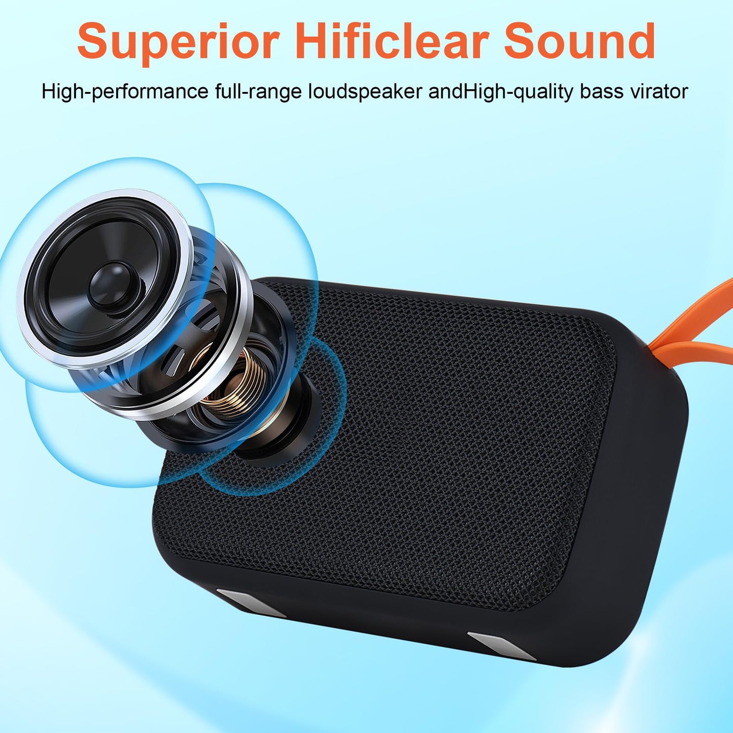 Xjahwr Portable Bluetooth Speakers, Wireless Bluetooth Speaker, Deep Bass, Outdoor Speakers with Handle, Supports TF Card for Outdoor