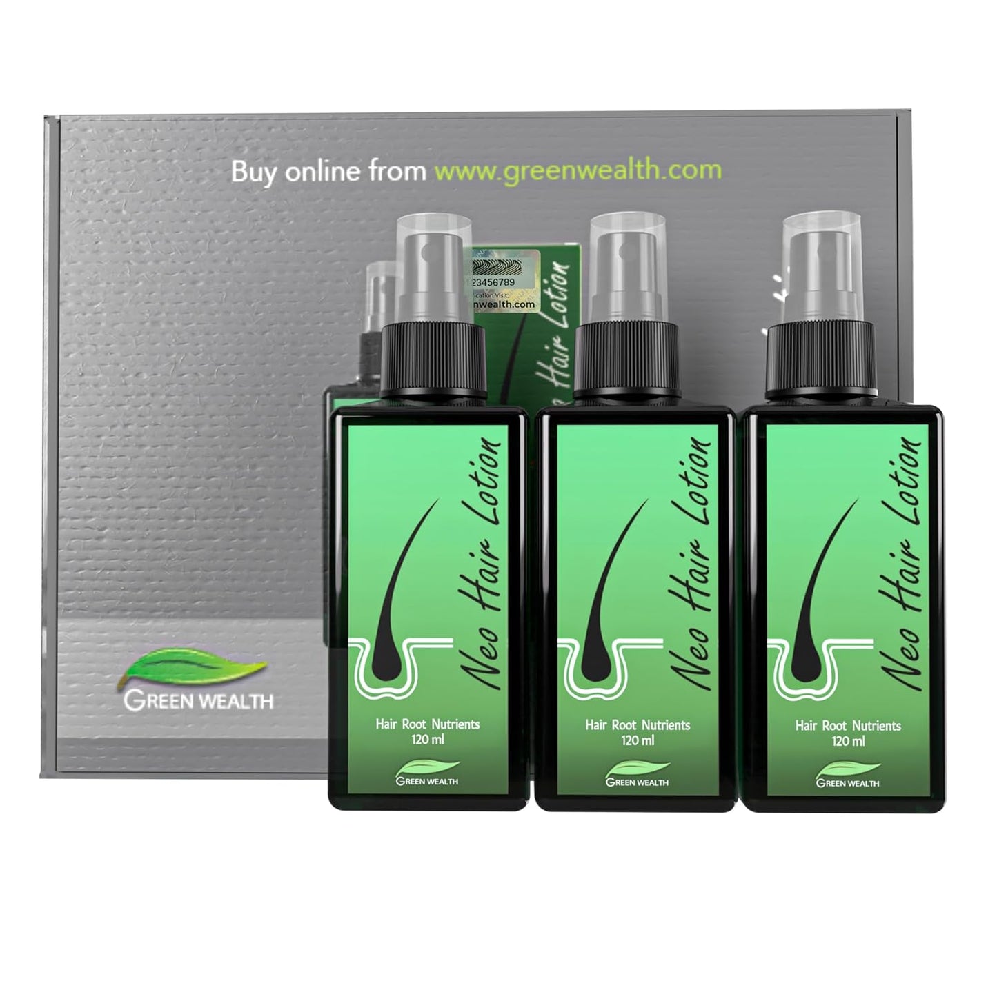Neo Hair Lotion for Hair Loss Treatment | Hair Regrowth | Thinning, Bald Spots & Hair Fall | Trusted Formula with Ginseng, Saw Palmetto & Horsetail | 120ml / 4.06 fl oz (Pack of 3)