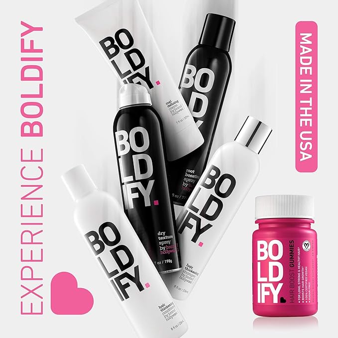 Boldify Hair Growth Gummies - Sugar-Free Biotin Gummies - Fast-Acting Vegan Vitamins for Skin, Nails, and Hair - 5000mcg Biotin/Serving, 30-Day Supply - Natural Strawberry Flavor