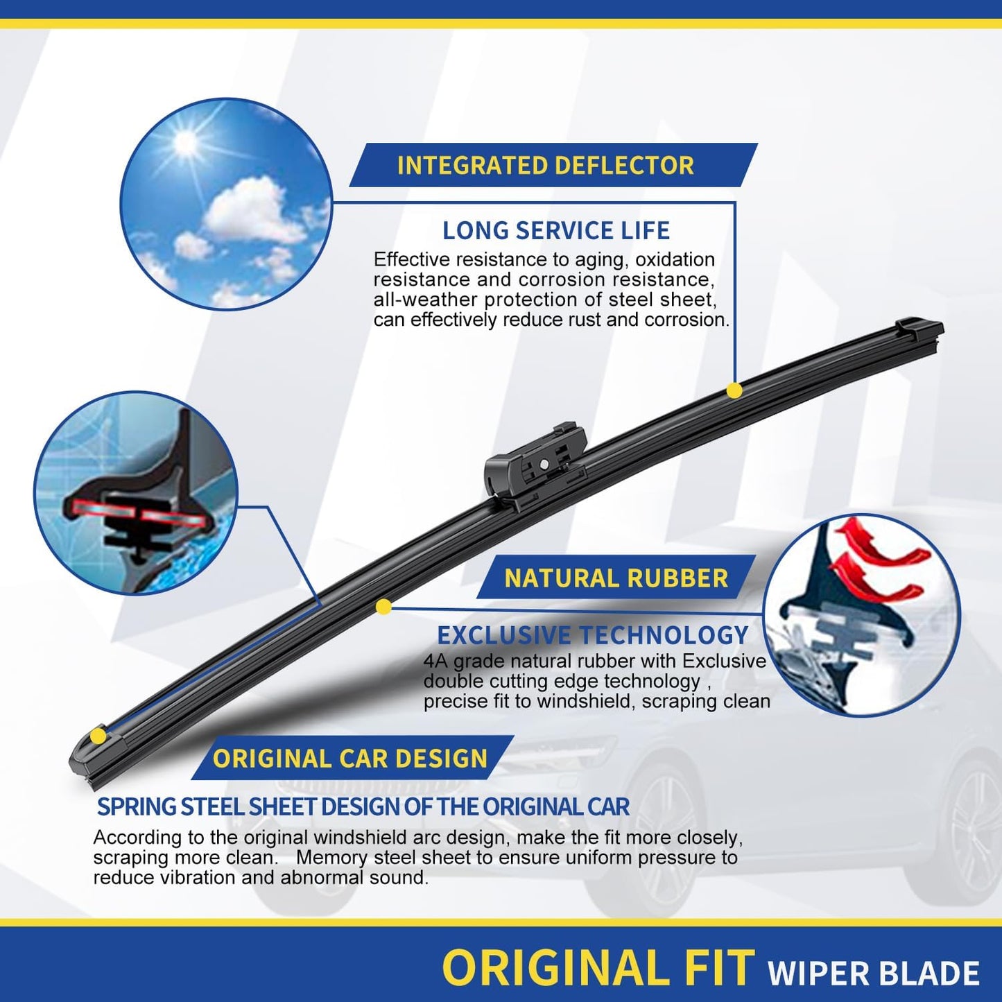 Wipers Factory Replacement for MBZ S CL Class 2007-2014 W221 W216 C216 Original Equipment Replacement Windshield Wiper Blade Set- 27"+27" (Set of 2) Side Lock