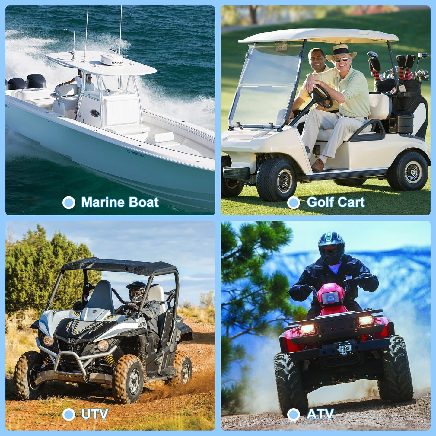 Herdio 4 Inch 240W Boat Marine Bluetooth Speakers Waterproof Outdoor Speakers for Golf Cart ATV UTV RZR Camper Tractor Boat Truck Jeep Courtyard Powersports,2 Pairs (Black)