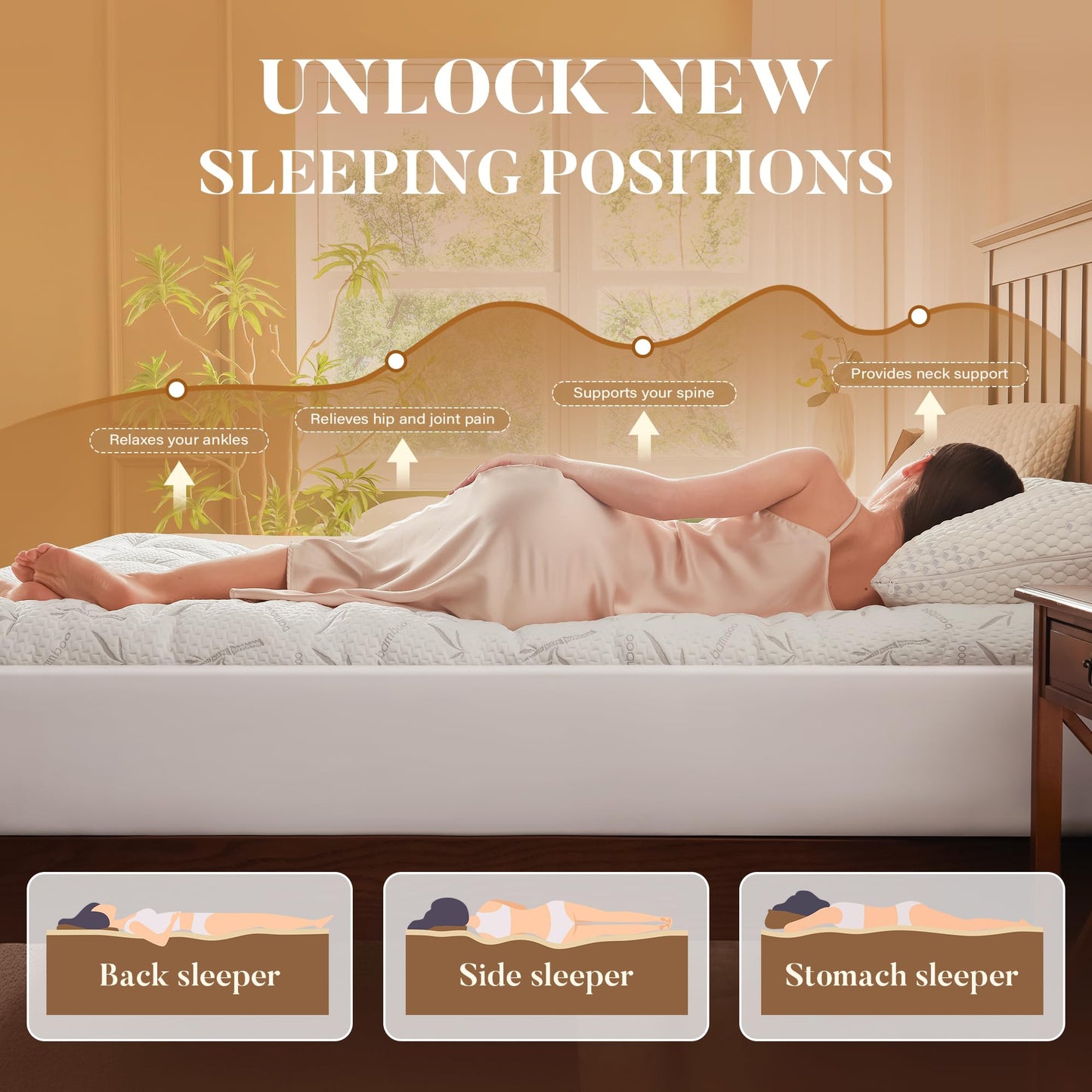 PRIMESOFT Queen Size Mattress Topper, Thick Pillow Top Mattress Pad，Up to 21 Inch Deep Pocket,Soft Breathable Mattress Pad for Back Pain, Waterproof Protector Cover(White)
