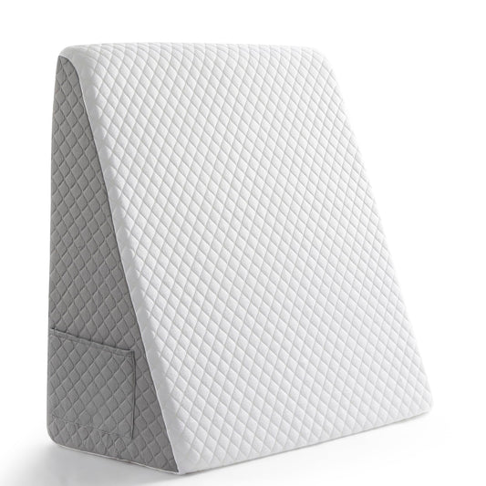 Premium Bed Wedge Pillow - Ergonomic Support for Sleeping, Post-Surgery, Acid Reflux Relief, and More - CertiPUR-US Certified Memory Foam - Removable Cover Included, Triangle, 24" x 22" x 7.5"