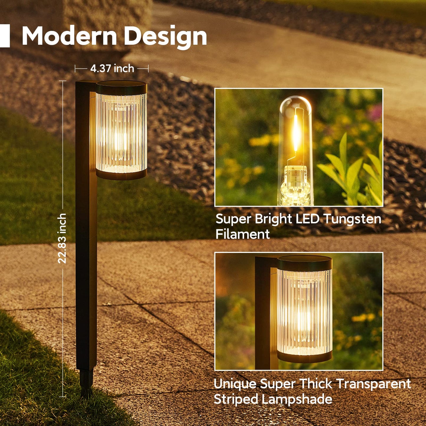 ELECLINK Solar Pathway Lights Outdoor, 6 Pack Upgraded Outdoor Solar Lights for Outside Super Bright Up to 12Hrs, IP65 Waterproof Solar Garden Lights for Yard Landscape Path Walkway Decoration