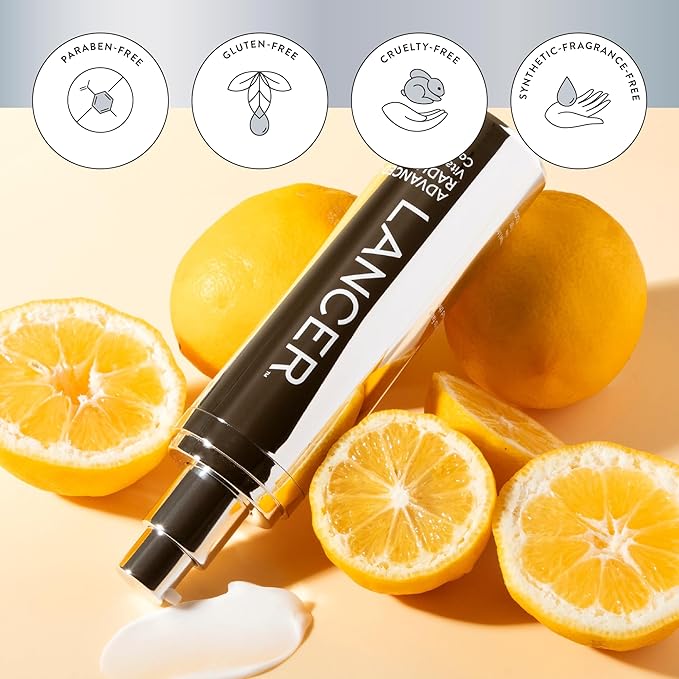 Lancer Skincare Advanced C Radiance Treatment, Vitamin C–Cream Face Care, Gentle Moisturizer and Anti Aging Cream 1.7 oz