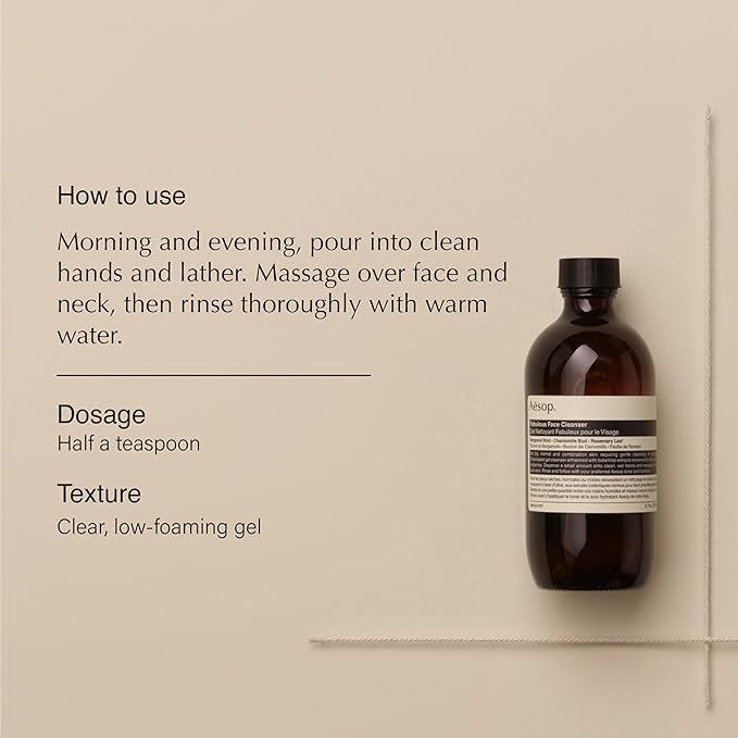 Aesop Fabulous Face Cleanser (3.6oz) + Face Oil (0.8oz) | Foaming Cleanser & Moisturizing Botanical Oil for Sensitive Skin | Amazon Exclusive | Paraben & Cruelty-Free