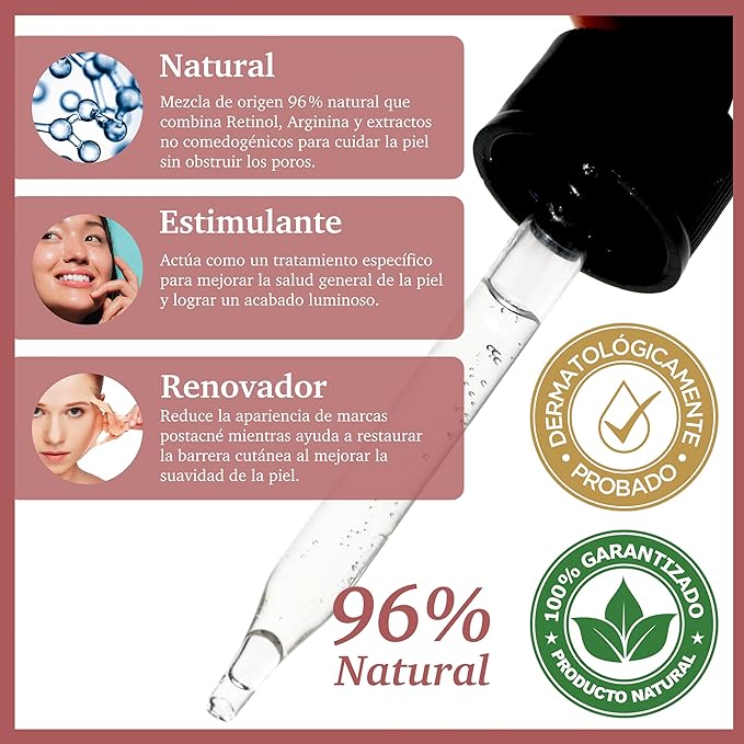 Purifect Retinol Serum for Anti-Aging, Wrinkles & Dark Spots with Vitamin E & Arginine, Made in USA - Targets Fine Lines, Improves Skin Texture, Hydrates & Brightens for Radiant Skin – 1 fl oz