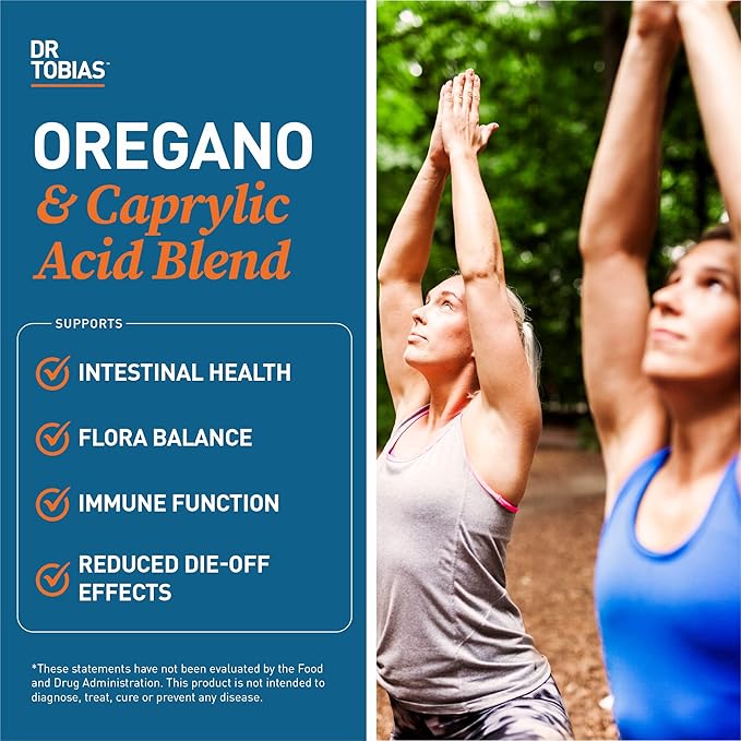Dr. Tobias Adult Multivamin & Oregano and Caprylic Acid Supports Energy, Immune & Intestinal Health, Gut Flora Balance Complex, 42 Fruits & Vegetables with Probiotics & Herbs for Men & Women