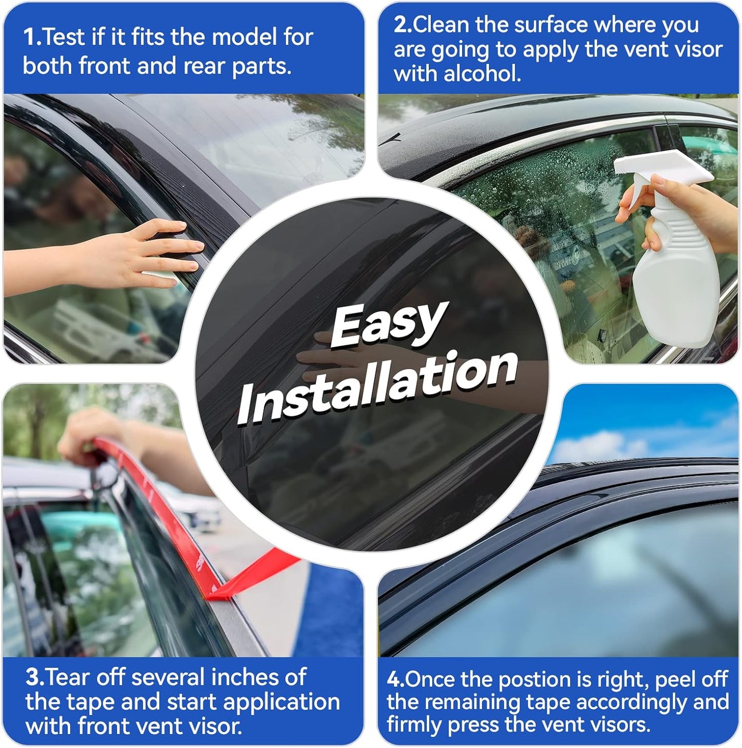 Window Visors Rain Guards for 2022 2023 2024 2025 Hyundai Tucson, Out-Channel Window Vent Wind Deflectors Visors Shades for 22 23 24 25 Tucson SE SEL N-Line Limited