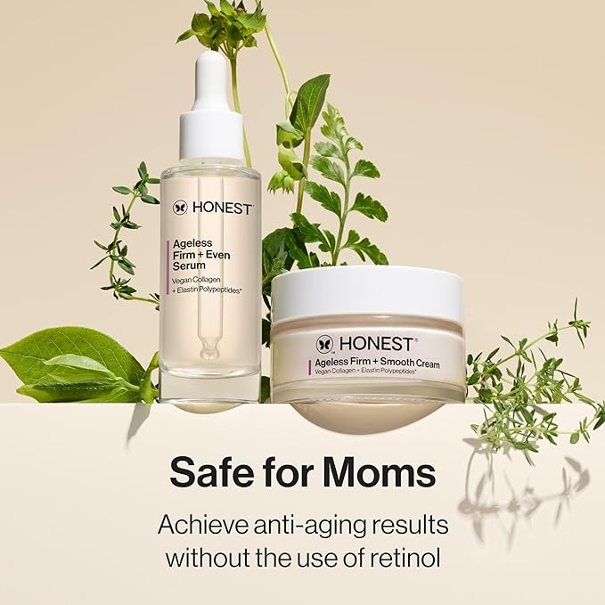 Honest Beauty Ageless Firm and Even Serum | Powered by Vegan Collagen and Elastin Polypeptides | Firmer-Looking Skin and Even Tone | Fragrance Free, EWG Verified, Vegan, Cruelty-Free | 1 fl oz