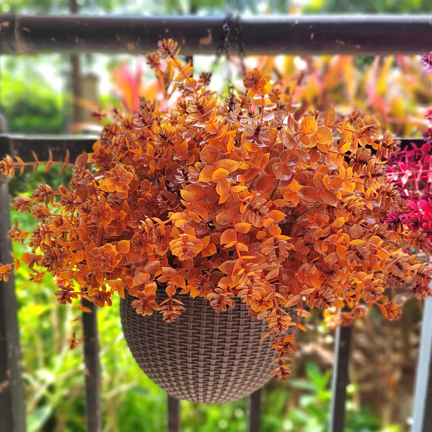 Artificial Fall Flower- 12 PCS Bundles Fake Plants UV Resistant No Fade Faux Plastic Greenery Fall Flowers Garden Porch Patio Decoration Thanksgiving