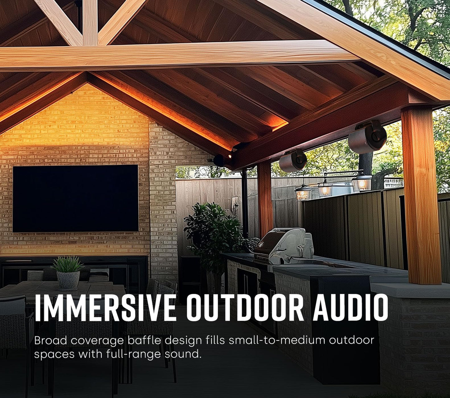 Polk Audio Atrium 4 Outdoor Speakers with Powerful Bass (Pair, Black), All-Weather Durability, Broad Sound Coverage, Speed-Lock Mounting System