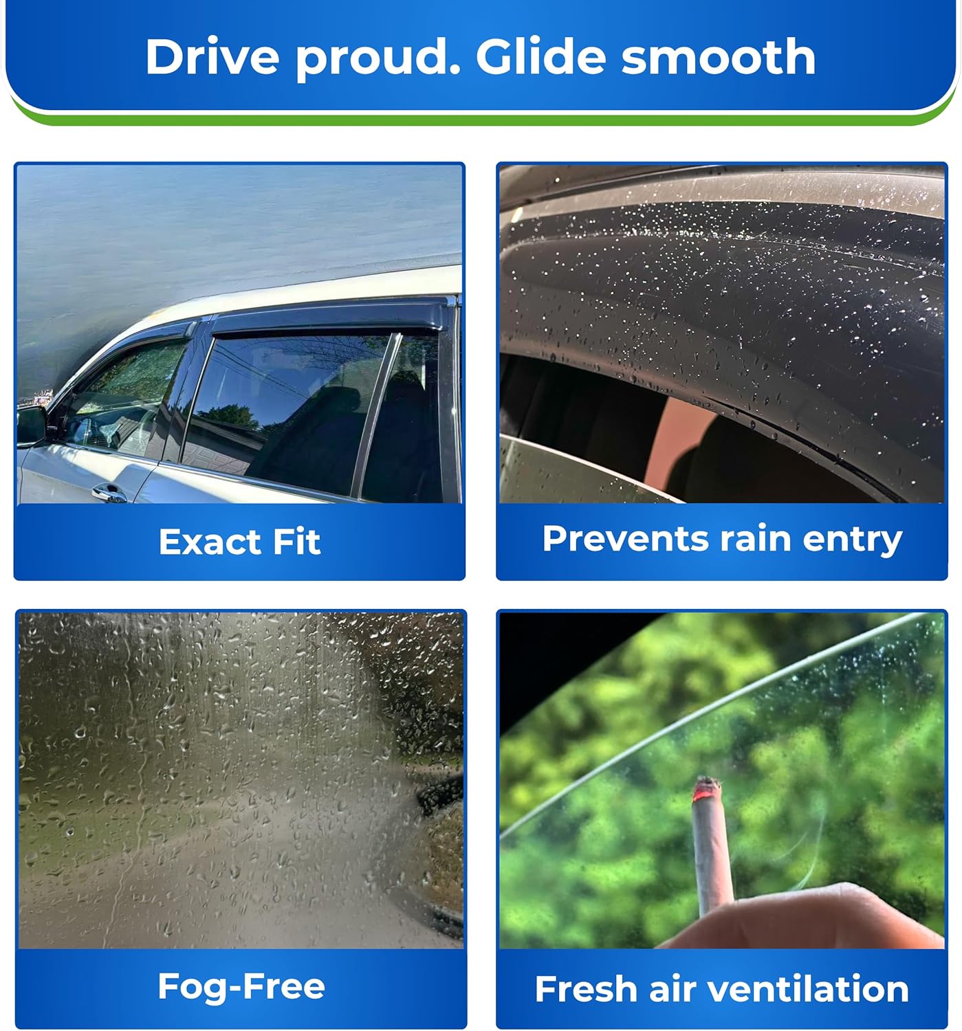 KPY Window Visor Compatible with Lexus NX200t NX300 NX300h 2014-2021, 4PC Rain Guard Side Window Vent Deflectors Tape-On Mugen Style, 2014 2015 2016 2017 2018 2019 2020 2021